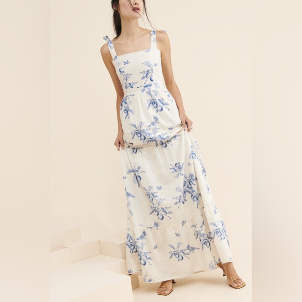 EUC Agua Bendita x Anthropologie Toile print maxi dress - Picture 1 of 14